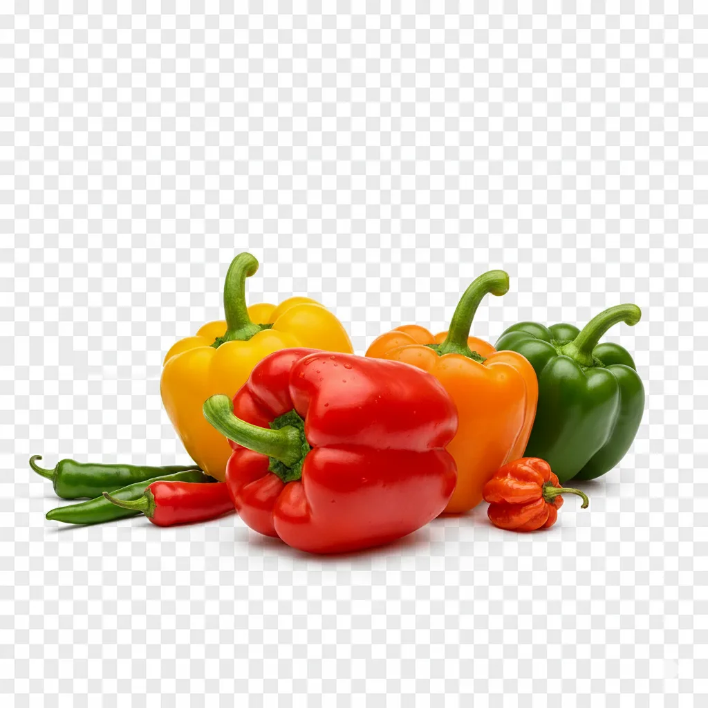 Pimientos egipcios cultivados bajo cultivo protegido en invernadero