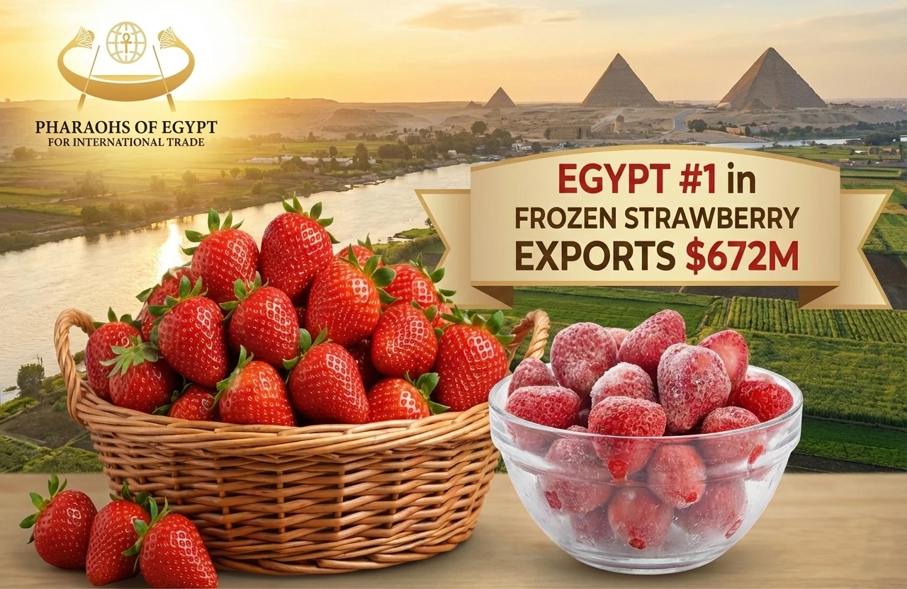 L’Égypte domine les exportations de fraises surgelées avec 672 M$