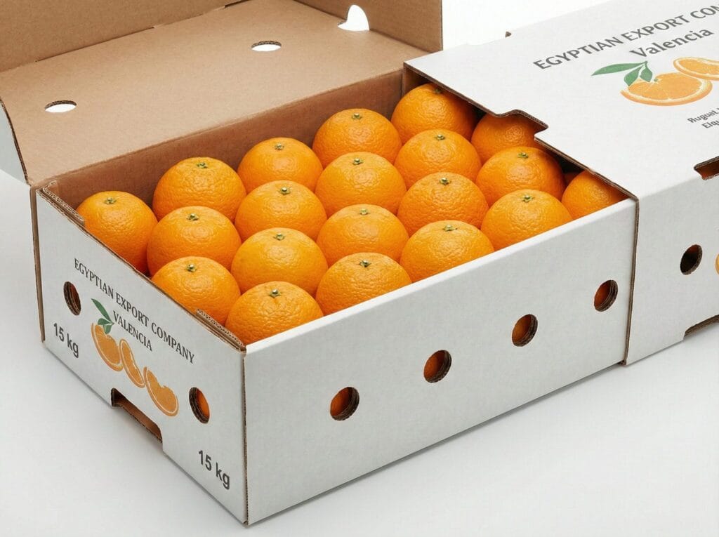 Zitrus Export Verpackung - 15kg Orangen-Exportkarton mit Teleskopdesign