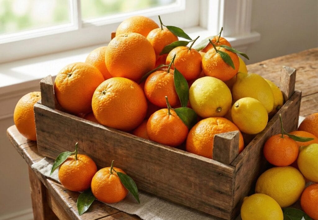 Calendrier agrumes égyptiens saison pic janvier-février - oranges Navel, mandarines et citrons