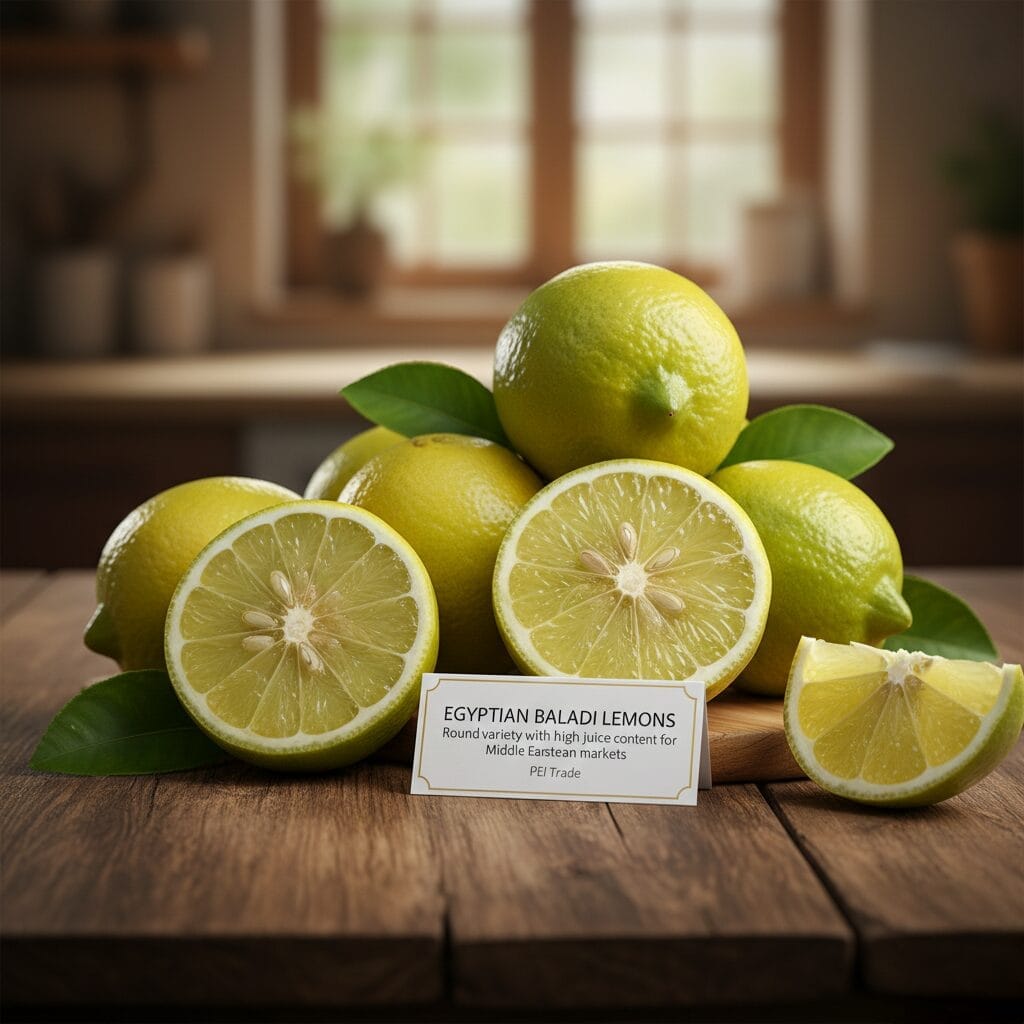 Citrons égyptiens Baladi - variété ronde à haute teneur en jus pour les marchés moyen-orientaux