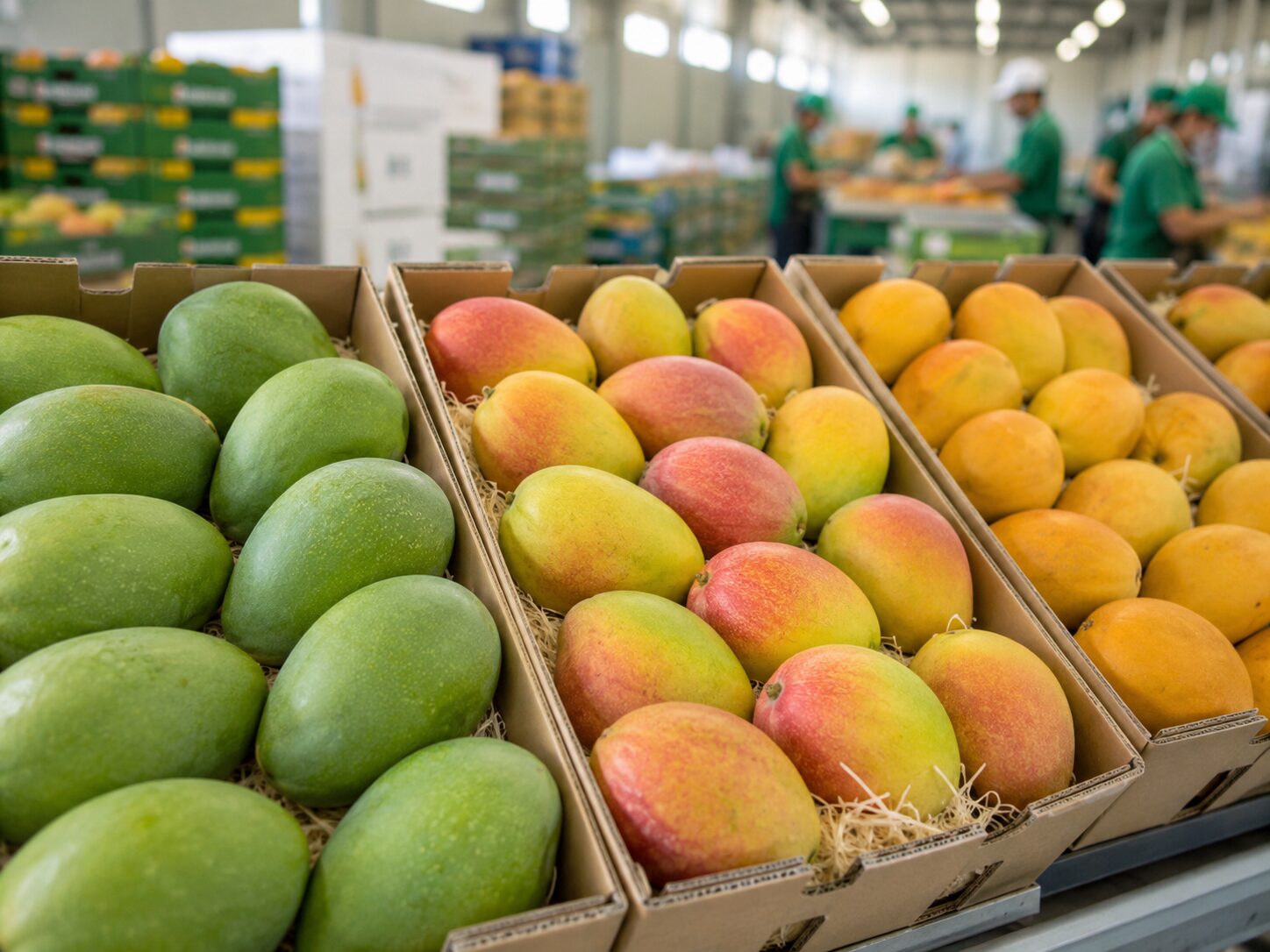 Variedades mango egipcio para exportación incluyendo Keitt, Kent y Naomi