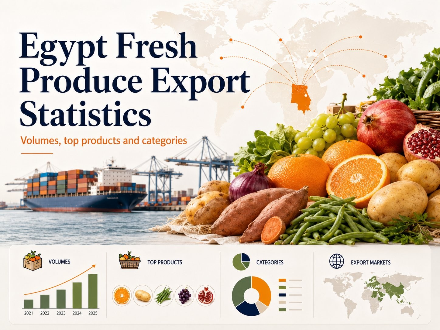 Egypt fresh produce export statistics — volumes, top products and categories