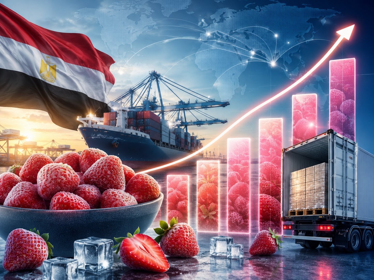 Egyptian Frozen & IQF Export Report 2026 2 Egypt frozen strawberry export value trend rising to USD 697 million in 2025