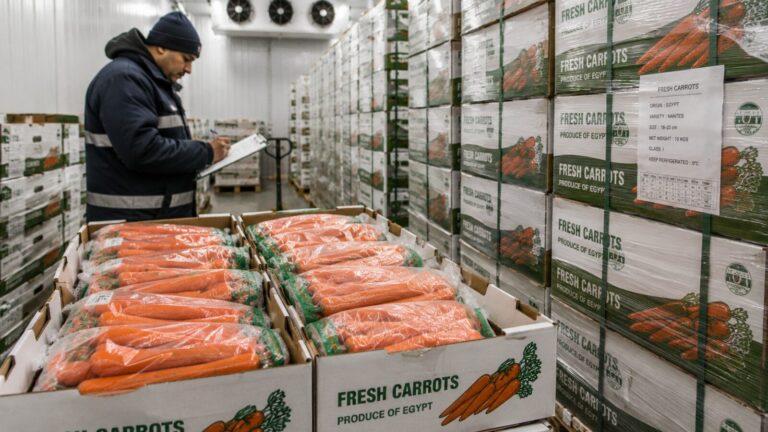 Emballage et chaîne du froid des carottes égyptiennes 1 egyptian carrot packaging cold chain