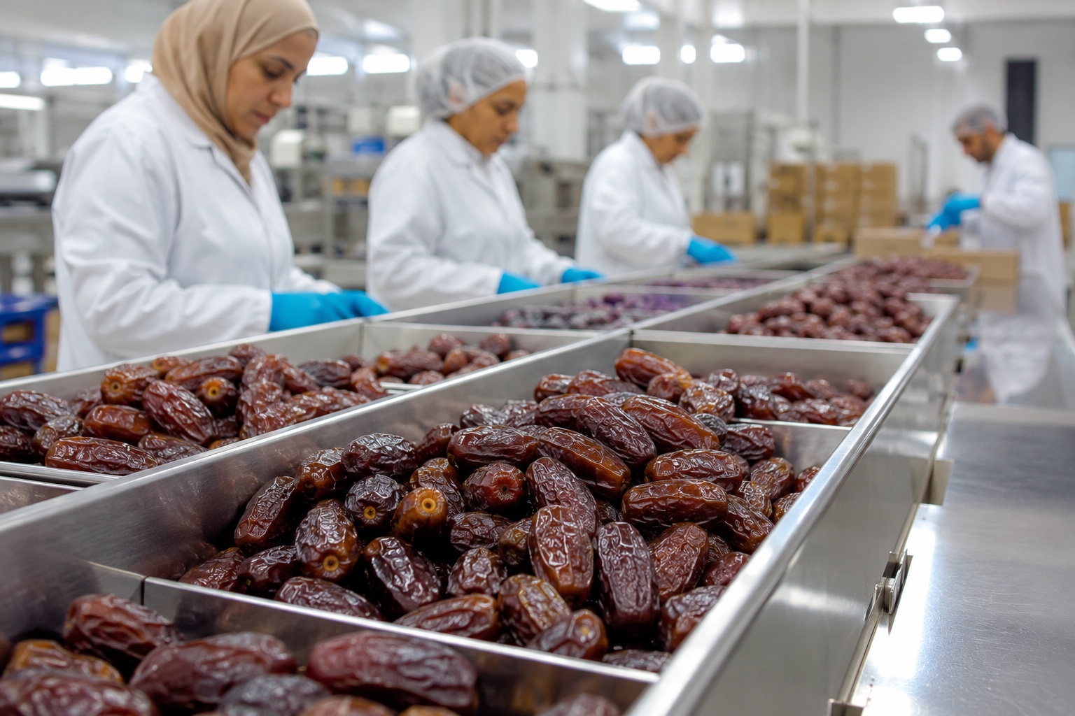 Egyptian dates being sorted and packed ahead of the Ramadan demand cycle
