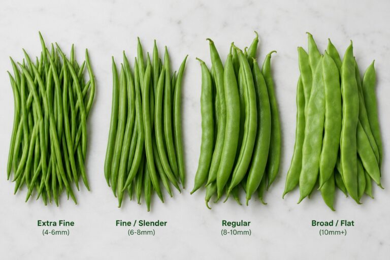 Tipos de judía verde egipcia: fina, Bobby y plana 8 egyptian green bean types