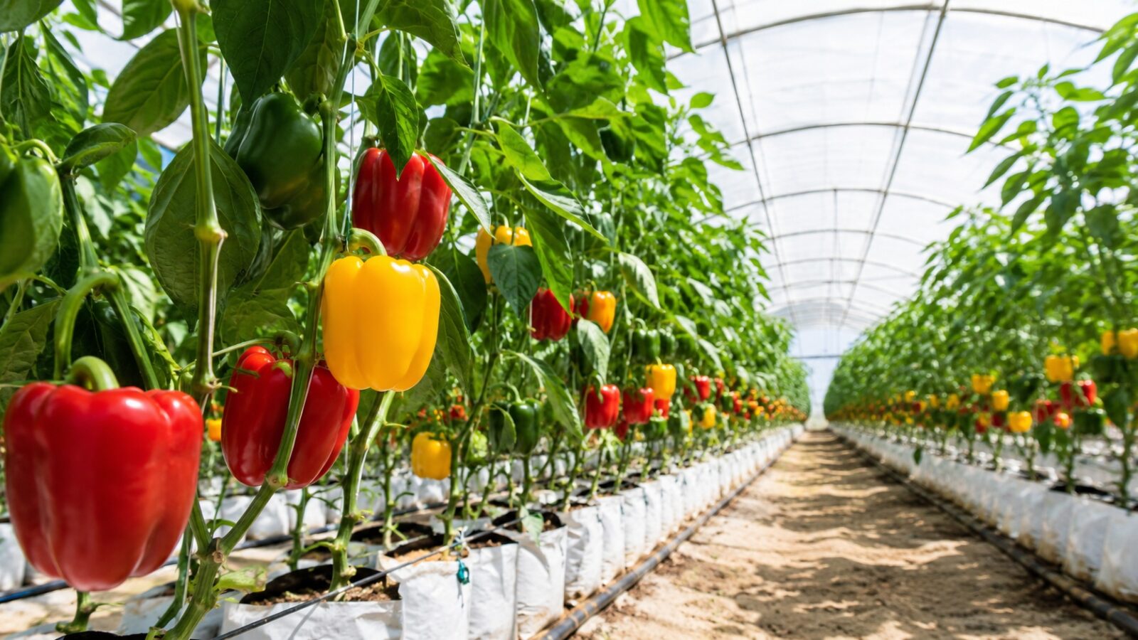 Egyptian Greenhouse Vegetable Exports 2026/2027: Bell Pepper, Cherry Tomato and Cucumber Winter Programmes 1 Egyptian greenhouse bell peppers grown under protected cropping for winter export