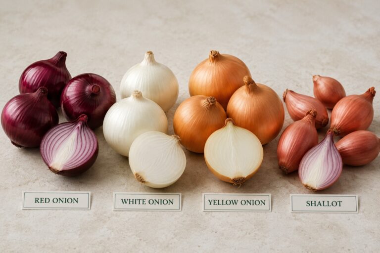 Varietà di cipolle egiziane: dorate, rosse e bianche 6 egyptian onion varieties