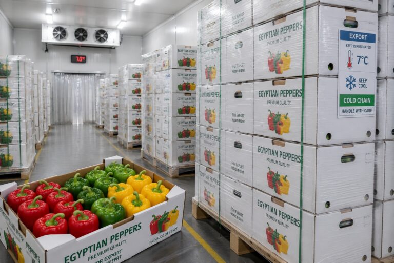Imballaggio e catena del freddo dei peperoni egiziani 4 egyptian peppers packaging cold chain