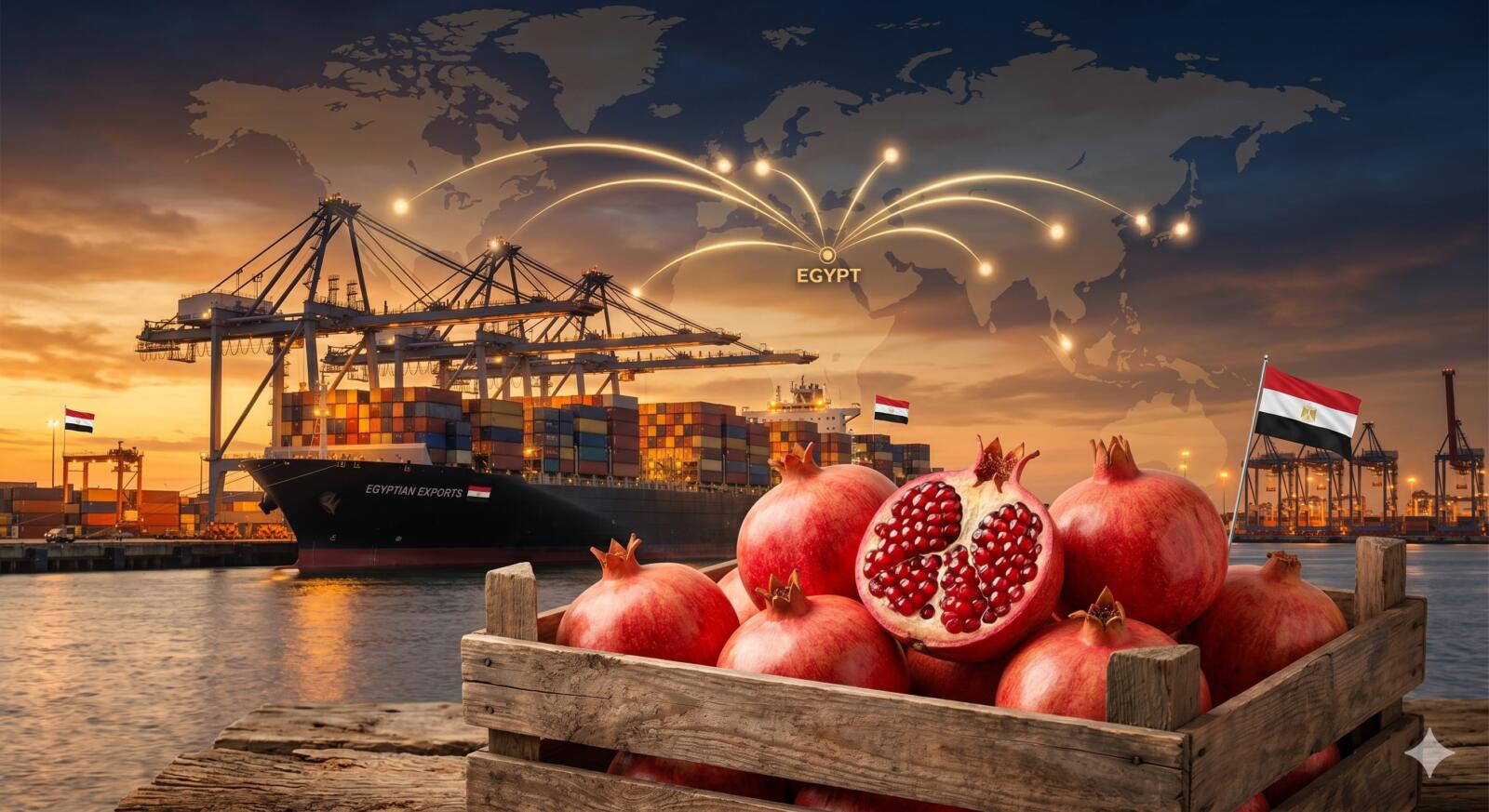 Egyptian pomegranate export report 2026 — volumes, destinations and prices