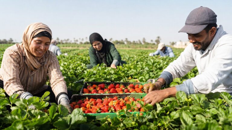 Egyptian Fresh Strawberry Exports to the UK: Season & Retail Guide 1 egyptian strawberry field harvest