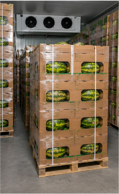 Embalaje y cadena de frío de la sandía egipcia 5 egyptian watermelon packaging cold chain