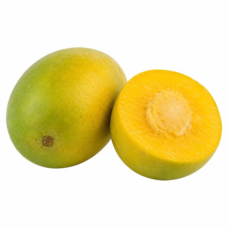 Mango Size Chart 2026: Counts, Weights and Carton Formats 6 Owaisi (Ewais) mango whole and cut open showing the flesh