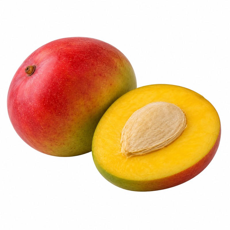 Mango Size Chart 2026: Counts, Weights and Carton Formats 5 Tommy Atkins mango whole and cut open
